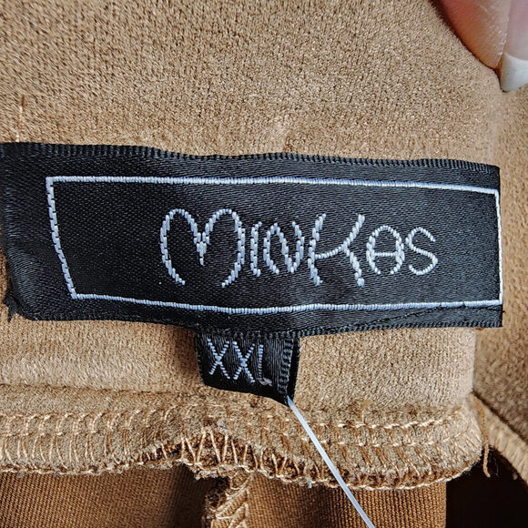 Minkas Brown Faux Suede Pull On Pants Size 2XL - Picture 6 of 8